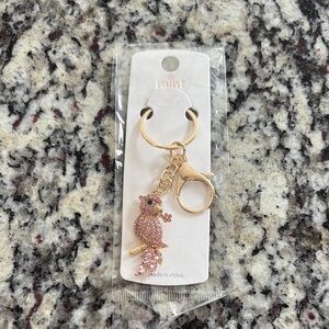 Mint Pink Parrot Keychain/Bag Charm